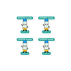 EPIPEN inside,  4 pack, teal sticker with white bold text – allergy and anaphylaxis reminder for severe allergy sufferers, cute version.