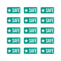 Allergy Safe Food Marks 15-sticker sheet, 1.4 x 0.7 inch high-opacity vinyl labels for allergen-free food, kitchen, fridge, and pantry.