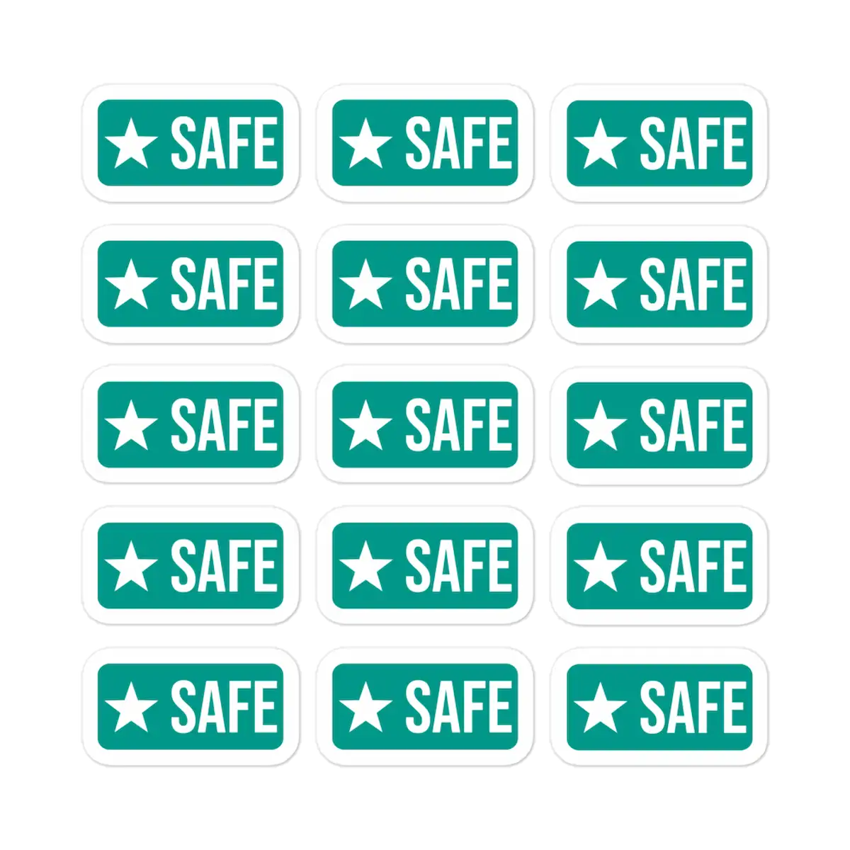 Allergy Safe Food Marks 15-sticker sheet, 1.4 x 0.7 inch high-opacity vinyl labels for allergen-free food, kitchen, fridge, and pantry.
