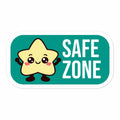 Allergen-free safe zone vinyl sticker  with star — kiss-cut, water-resistant kitchen label for fridge and pantry, cute version