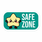Allergen-free safe zone vinyl sticker  with star — kiss-cut, water-resistant kitchen label for fridge and pantry, cute version