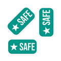 Allergen-free safe zone vinyl sticker with star — kiss-cut, water-resistant kitchen label for fridge and pantry