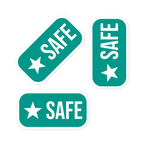 Allergen-free safe zone vinyl sticker with star — kiss-cut, water-resistant kitchen label for fridge and pantry
