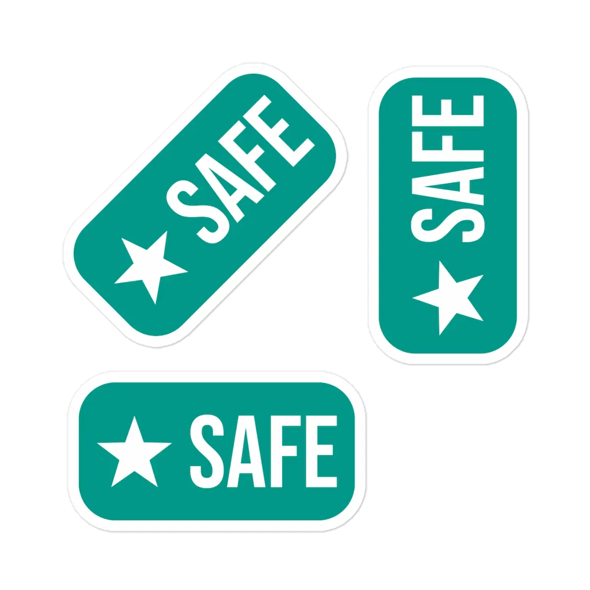 Allergen-free safe zone vinyl sticker with star — kiss-cut, water-resistant kitchen label for fridge and pantry