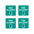 Set of 4 egg allergy reminder stickers for lunchboxes and food containers