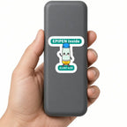 1.5 inch EPIPEN Inside vinyl sticker on a slim hard epinephrine carry case held in a hand, showing where the auto-injector is kept