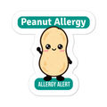 Peanut allergy reminder stickers for lunchboxes and food containers, cute version