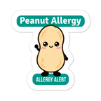 Peanut allergy reminder stickers for lunchboxes and food containers, cute version