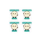 Set of 4 sesame allergy reminder stickers for lunchboxes and food containers, cute version