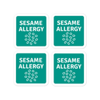 Set of 4 sesame allergy reminder stickers for lunchboxes and food containers