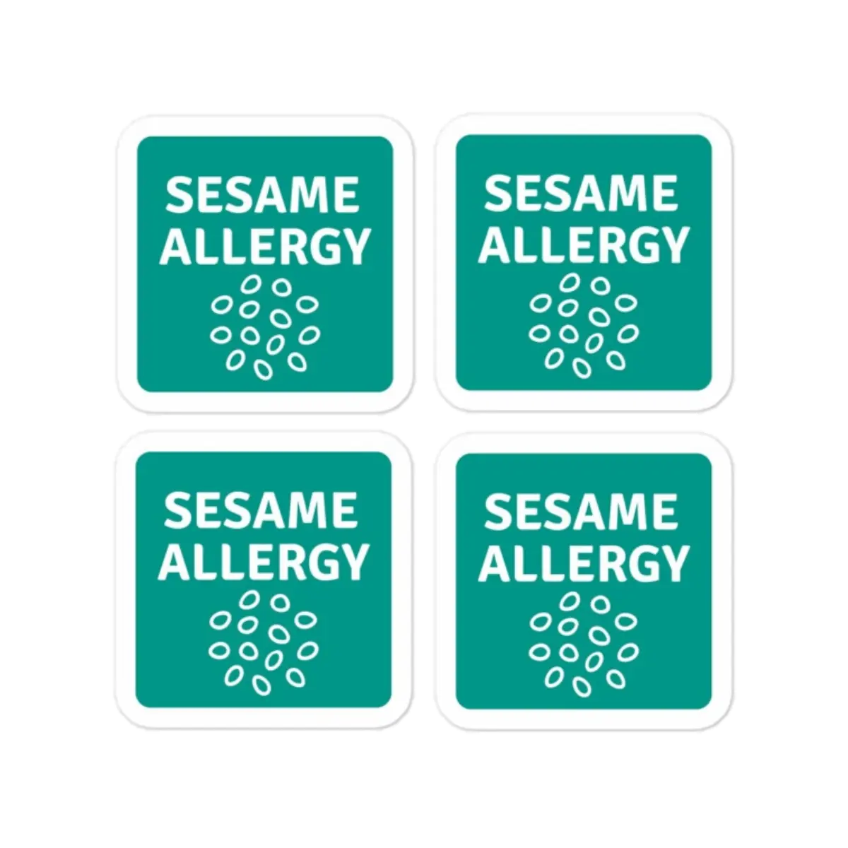 Set of 4 sesame allergy reminder stickers for lunchboxes and food containers