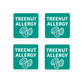 Set of 4 tree nut allergy reminder stickers for lunchboxes and food containers