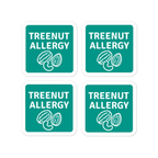 Set of 4 tree nut allergy reminder stickers for lunchboxes and food containers