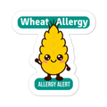 Wheat allergy reminder stickers for lunchboxes and food containers, cute version