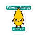 Wheat allergy reminder stickers for lunchboxes and food containers, cute version