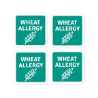Set of 4 wheat allergy reminder stickers for lunchboxes and food containers